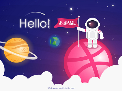 hello dribbble illustration