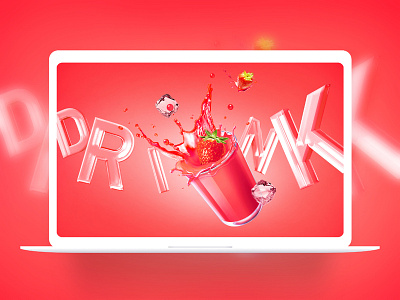 red drink design typography web