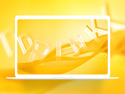 Yellow drink branding design typography web