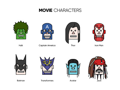 Movie character avatar design illustration