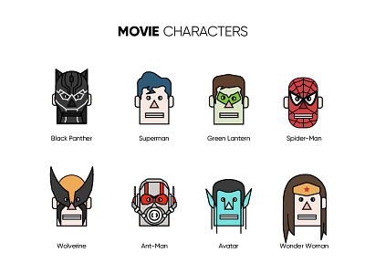 Movie Characters 2 avatars cartoon design hollywood illustration
