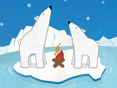 Holiday Polar Bears animals fur ice iceberg illustration polar bears snow texture