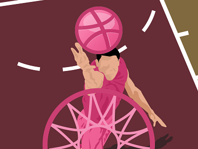 My First Shot art basketball digital dribbble flat design graphic illustration