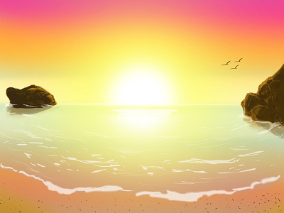 Sunset art digital art digital painting illustration sunset
