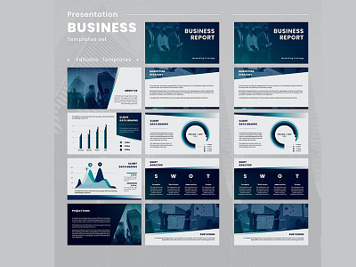 Business Report template atractive attractive blue branded business clean company cool creative design neat new powerpoint presentation professional report slide style trendy white