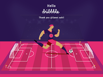 Dribbble invite Welcome shot dribbble invite emotion fifa world cup 2018 game graphics design illusion illustrator photoshop pink player trend. love vector