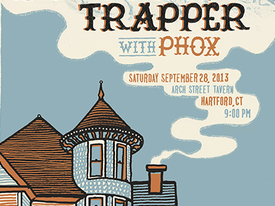 Blitzen Trapper Show Poster blitzen trapper connecticut hand done house illustration lettering music poster show smoke type typography