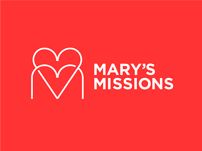 Mary's Missions Logo charity design gofundme heart illustration lakota people letter logo logotype nonprofit vector