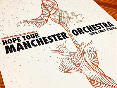 Manchester Orchestra Hope Tour Poster band connecticut ct illustration linework manchester orchestra music new haven poster tour poster