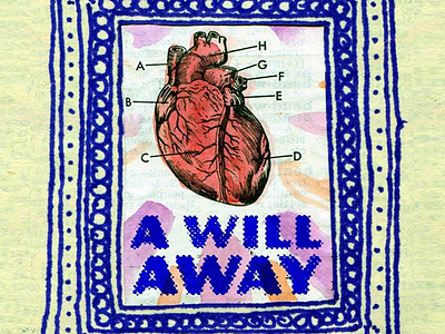 Poster for A Will Away band collage found hand drawn music poster watercolor