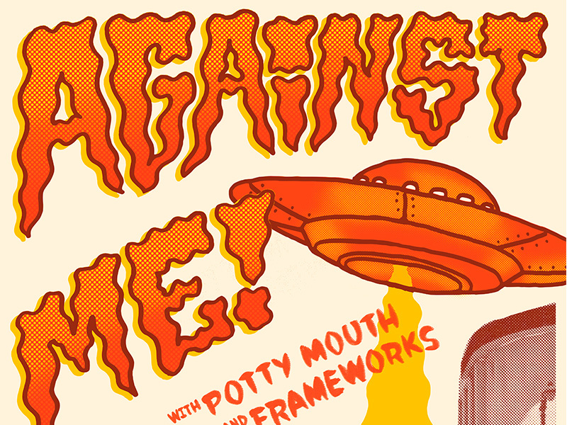 Against Me! Poster Detail lettering hand done music poster illustration poster punk against me