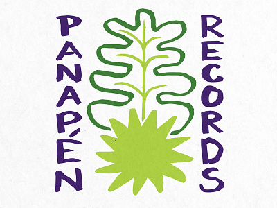 Panapen Records Logo breadfruit custom type fruit hand done hand drawn logo music records