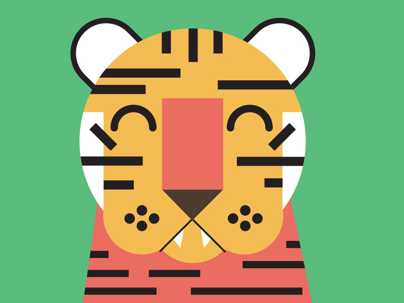 Tiger vector mural illustration tiger