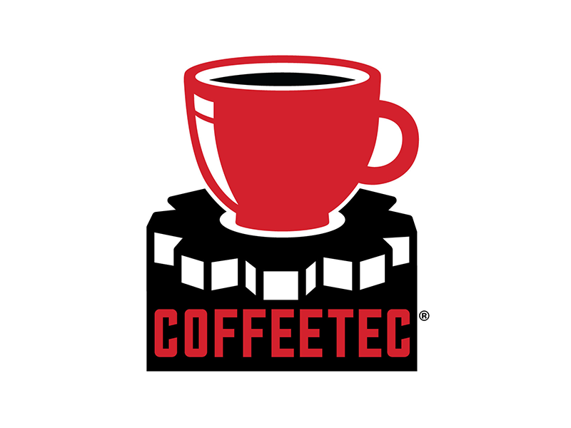 CoffeeTec Logo branding gear flat vector coffee logo