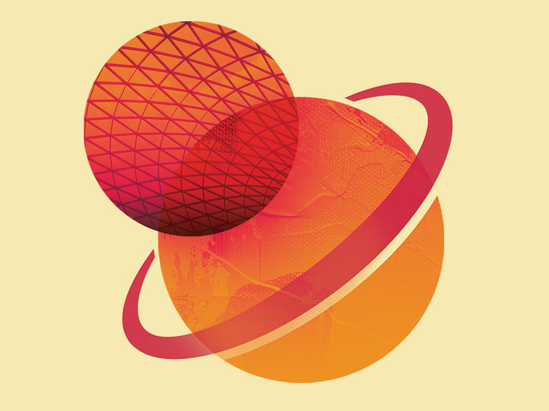 Solar Collage space collage illustration planet saturn