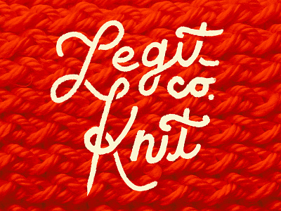 Legit Knit Co. Logo arts and crafts hand drawn knit knitting lettering lettering logo logo logo design logotype textiles yarn