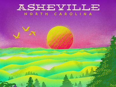Ashville North Carolina Illustration
