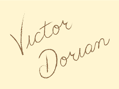 Victor Dorian brush cursive handwriting illustrator logo personal mark signature vector