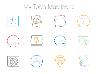 My Mac Icons [Freebie] dock freebie icons line mac minimal osx svg vector
