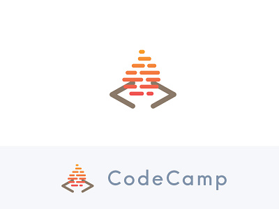 CodeCamp (Concept) academy brackets camp campfire code fire hot logo teach vector