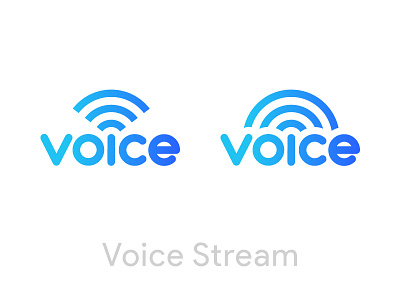 Voice Stream Logo (Concept) blue identity logo music radio shazam skype stream waves