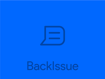 Backissue Concept blue chat icon logo news paper
