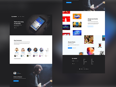 Shazam Splash Page Redesign apple macbook music redesign shazam site sketch web website