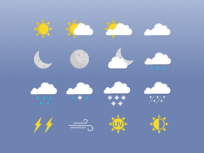 Weather Icons cloud rain sun weather wind