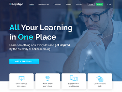 Landing Page of Learning Platform for the aerospace company.