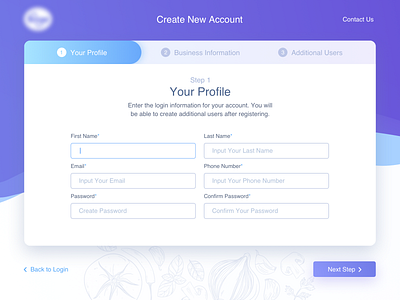 Registration Form clean create account design form input field interface login login form market platform registration registration form sign in sign up simple ui ux web web application web design wizard