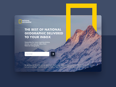 Subscribe #DailyUI #day026 026 app dailyui design inspiration interface mountain national geographic nature subscribe subscribe form subscription ui ux web