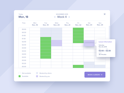 Schedule #DailyUI #day071 071 booking calendar dailyui design e-learning interface popup schedule ui ux web