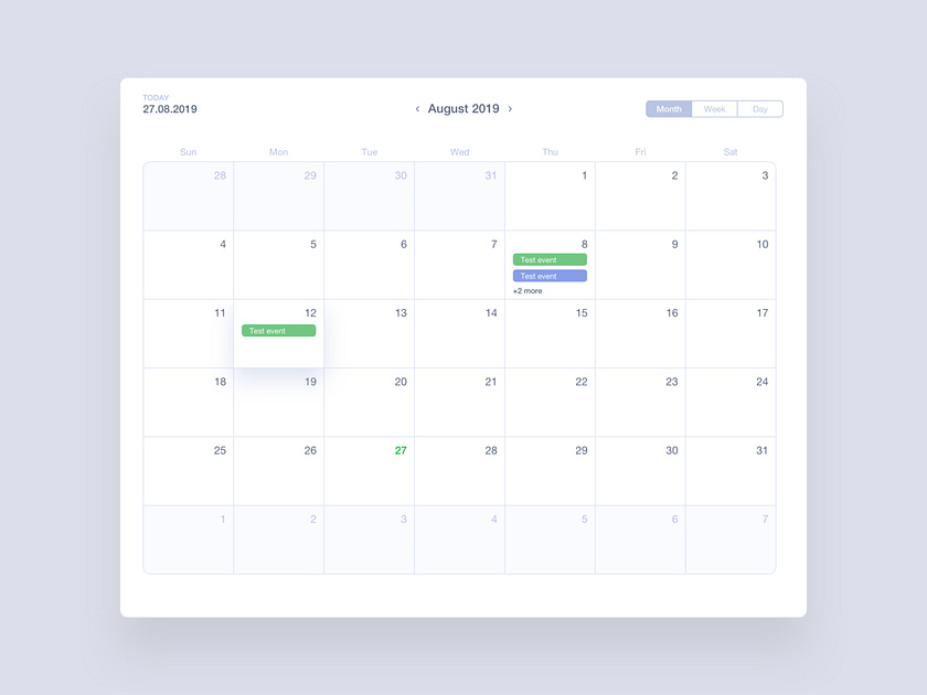 Date Picker #DailyUI #day080 by Ivan Poddubchenko on Dribbble
