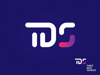 Three Data Sources logo v1 branding concept logo monogram typography