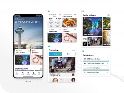 Jewel Changi Airport - Personalised Homepage app mobile retail shopping ux uxui