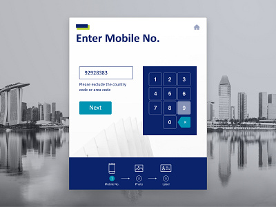 Visitor Management Kiosk - Enter Mobile No. branding enter mobile no. enterprise kiosk ux uxui