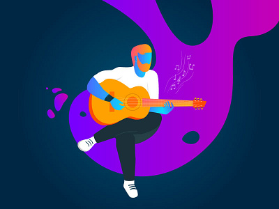 Guitarist design gradient guitar guitarist illustration music musician vector