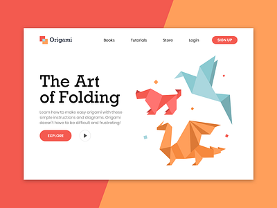 Origami homepage branding design illustration logo origami ui ux vector website website design