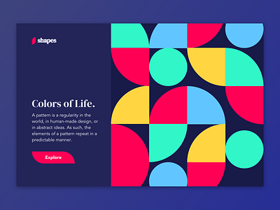 Shapes homepage branding colors design illustration logo patterns shapes ui ux vector web design website