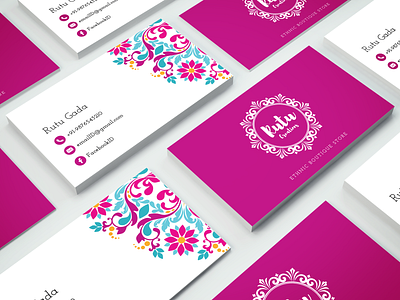 Rutu Creations Business Card boutique branding business card design illustration print print design vector visiting card
