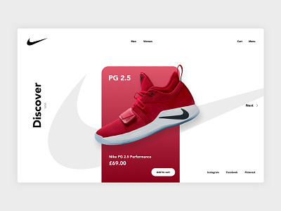 Nike Shot design dribbble minimalist nike red color shop design sketch app white