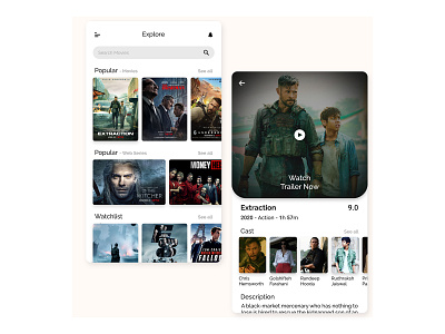Movie App app branding design iphone mobile music screen ui ux web