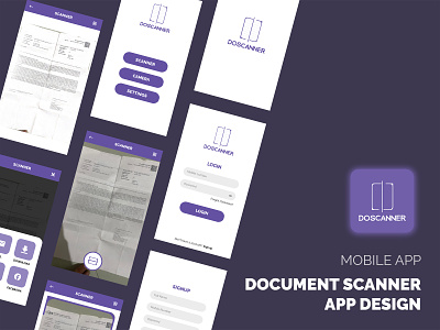 Document Scanner App app branding design doscanner graphic illustration iphone logo mobile scan scanner app ui webpage