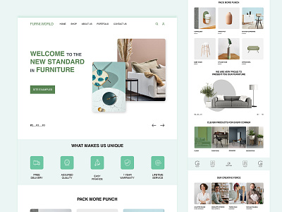 FURNI.WORLD, a clean furniture store. app design graphic illustration iphone logo mobile ui webpage website