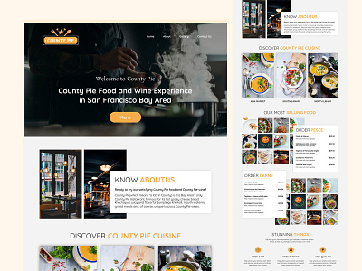 Restaurant Web Landing Page. app branding design graphic illustration iphone logo mobile ui webpage