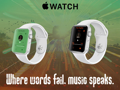 Iwatch Music App Screen Banner app design iwatch mobile music ui