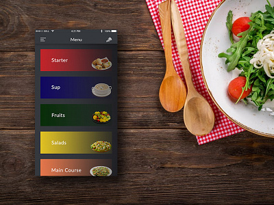 Food App Menu Screen app design food mobile ui