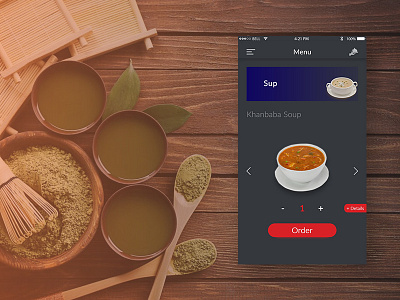 Food Details Showcase app design food mobile ui webpage