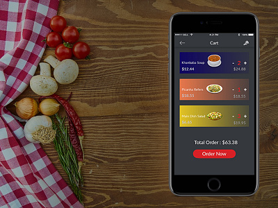 New Food App Cart Screen Design