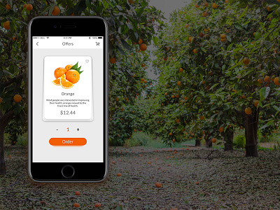 New Offer For Fruits Lovers app card design details food iphone mobile ui website